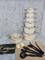 سرویس قابلمه تابه 21 پارچه ماموت مدل ماربل - تصویر 3