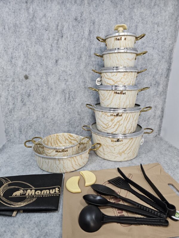 سرویس قابلمه تابه 21 پارچه ماموت مدل ماربل - تصویر 3