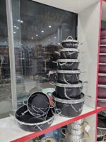 سرویس قابلمه تابه 14 پارچه  طرح سنگ هلنا مدل ماربل - تصویر 9