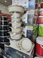 سرویس قابلمه تابه 14 پارچه  طرح سنگ هلنا مدل ماربل - تصویر 2