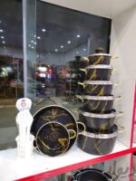 سرویس قابلمه تابه 19 پارچه طرح سنگ گلدونی پرتوکالا