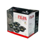 سرویس قابلمه تابه 8 پارچه فیلون طرح چدن شرکت هلنا - تصویر 6