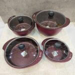 سرویس قابلمه تابه 8 پارچه فیلون طرح چدن شرکت هلنا - تصویر 7