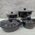 سرویس قابلمه تابه 8 پارچه فیلون طرح چدن شرکت هلنا - تصویر 8