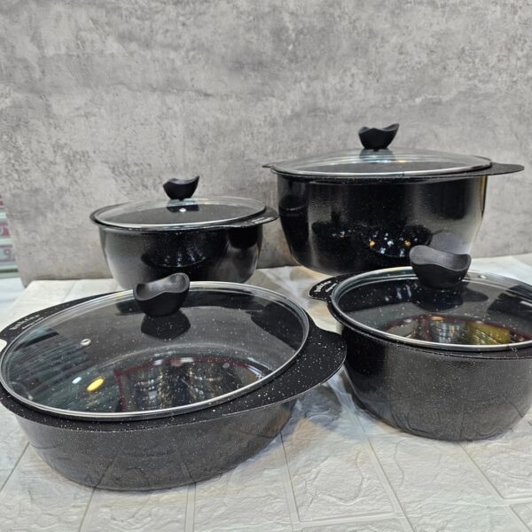 سرویس قابلمه تابه 8 پارچه فیلون طرح چدن شرکت هلنا - تصویر 8