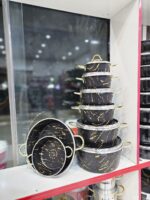 سرویس قابلمه تابه 19 پارچه طرح سنگ گلدونی پرتوکالا - تصویر 2