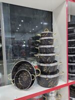 سرویس قابلمه تابه 19 پارچه طرح سنگ گلدونی پرتوکالا - تصویر 4