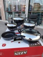 سرویس قابلمه و تابه ۹ پارچه آذین مدل درب استیل - تصویر 13