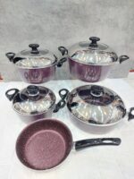 سرویس قابلمه و تابه ۹ پارچه آذین مدل درب استیل - تصویر 5