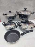 سرویس قابلمه و تابه ۹ پارچه آذین مدل درب استیل - تصویر 2