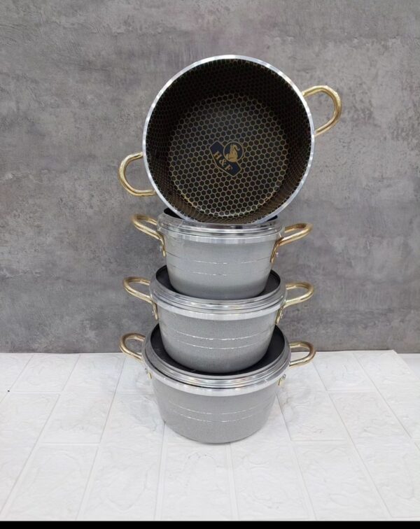 سرویس قابلمه تابه 7 پارچه دانشجوی گلدونی هلنا - تصویر 3