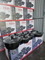 سرویس قابلمه وتابه ۱۵ پارچه طرح چدن پروانه ای مدل فیلون - تصویر 4