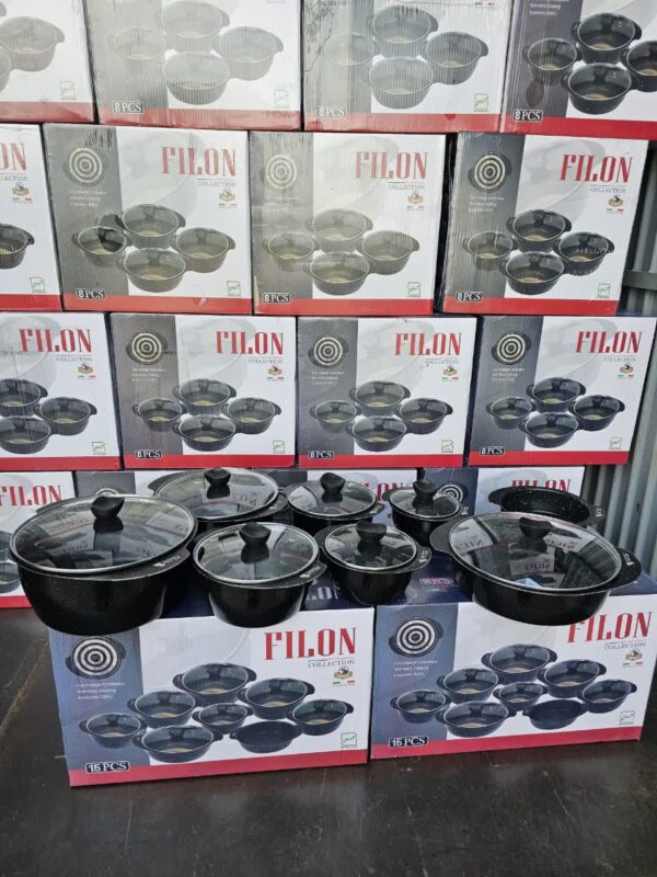 سرویس قابلمه وتابه ۱۵ پارچه طرح چدن پروانه ای مدل فیلون - تصویر 5