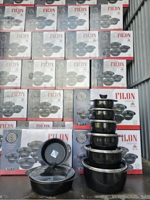 سرویس قابلمه وتابه ۱۵ پارچه طرح چدن پروانه ای مدل فیلون - تصویر 7