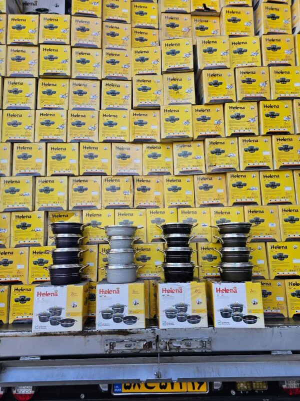 سرویس قابلمه تابه 7 پارچه دانشجوی گلدونی هلنا - تصویر 5