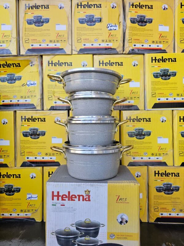 سرویس قابلمه تابه 7 پارچه دانشجوی گلدونی هلنا - تصویر 6