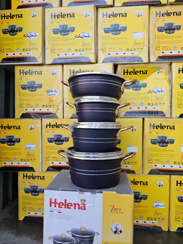 سرویس قابلمه تابه 7 پارچه دانشجوی گلدونی هلنا - تصویر 7