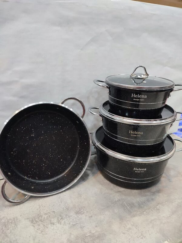 سرویس قابلمه ۷ پارچه گلدانی گرانیتی هلنا - تصویر 3