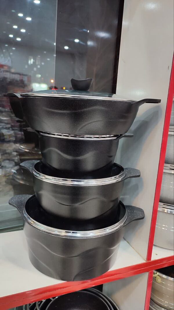 سرویس قابلمه و تابه ۸ پارچه چدن گرانیت برند معروف دالغا - تصویر 8