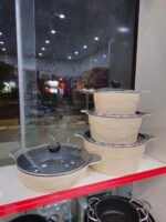 سرویس قابلمه و تابه ۸ پارچه چدن گرانیت برند معروف دالغا - تصویر 4