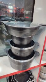 سرویس قابلمه و تابه ۸ پارچه چدن گرانیت برند معروف دالغا - تصویر 5