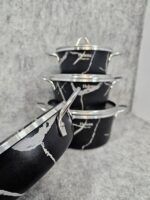 سرویس قابلمه و تابه ۷ پارچه گلدانی ( ماربل) برند معتبرهلنا - تصویر 3