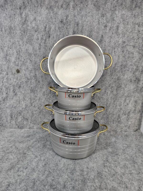 سرویس قابلمه وتابه 7 پارچه گلدونی بزرگ کاسیو - تصویر 2