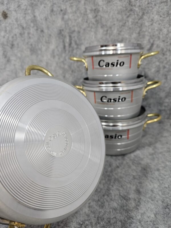 سرویس قابلمه وتابه 7 پارچه گلدونی بزرگ کاسیو - تصویر 3