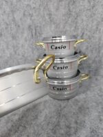 سرویس قابلمه وتابه 7 پارچه گلدونی بزرگ کاسیو - تصویر 4