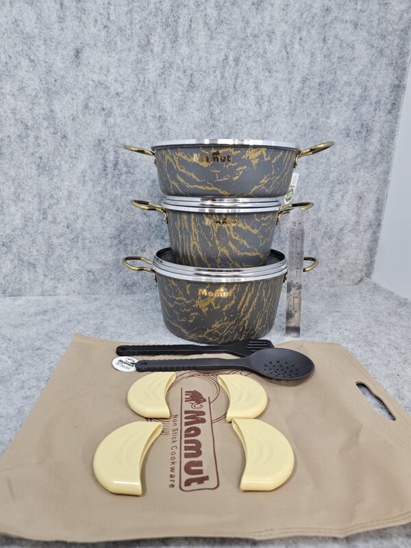 سرویس قابلمه تابه جوان 5+4 پارچه ماموت مدل ماربل - تصویر 2