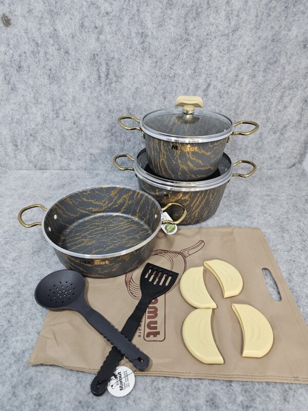 سرویس قابلمه تابه جوان 5+4 پارچه ماموت مدل ماربل - تصویر 4