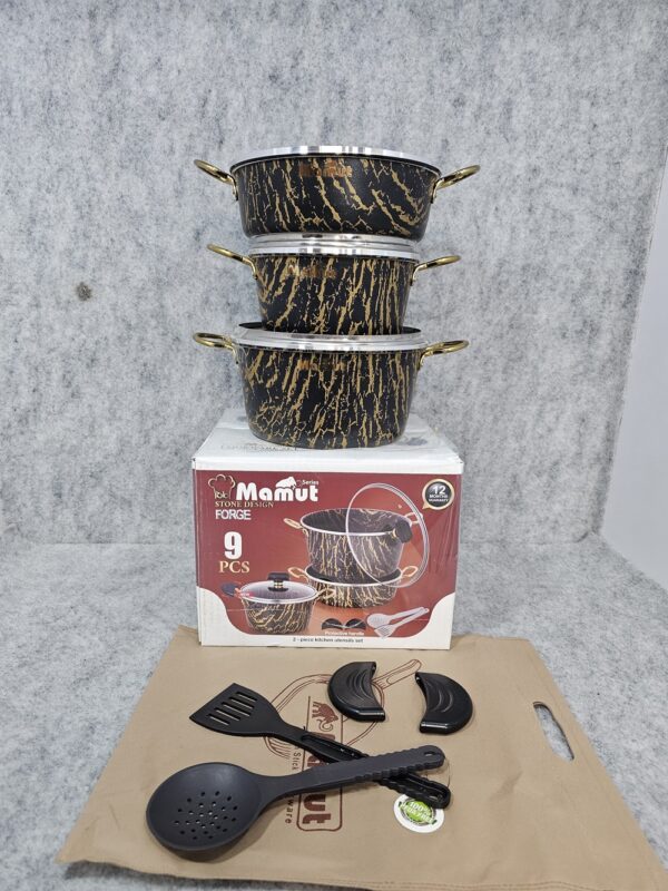 سرویس قابلمه تابه جوان 5+4 پارچه ماموت مدل ماربل - تصویر 11