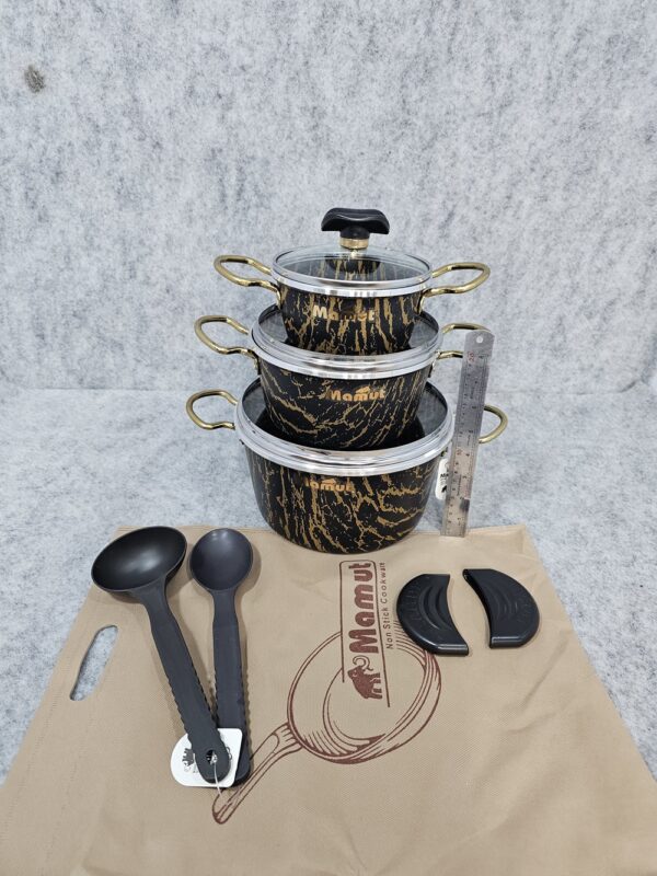 سرویس سه قابلمه 4+6 پارچه ماموت مدل ماربل - تصویر 6