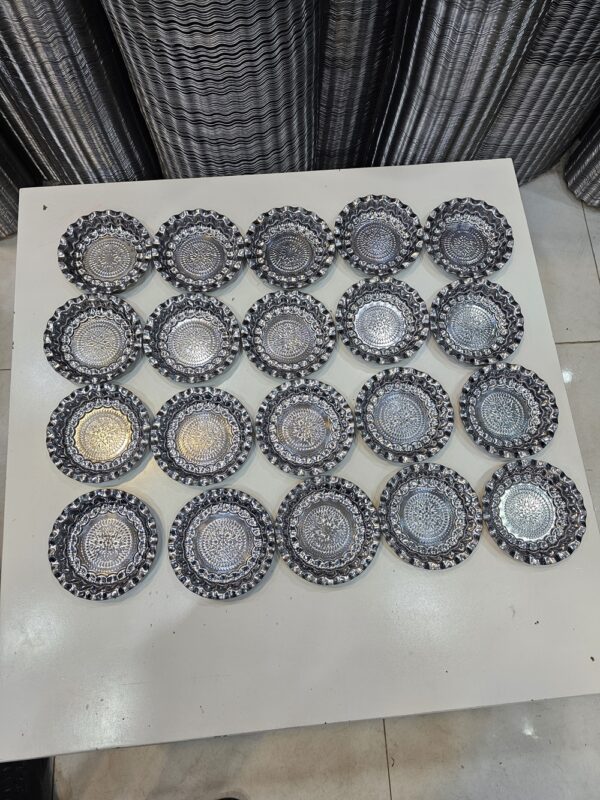 ست سینی شیرینی خوری20عددی استیل - تصویر 3