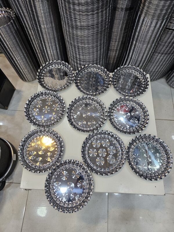 ست سینی پلوخوری 10عددی استیل - تصویر 3