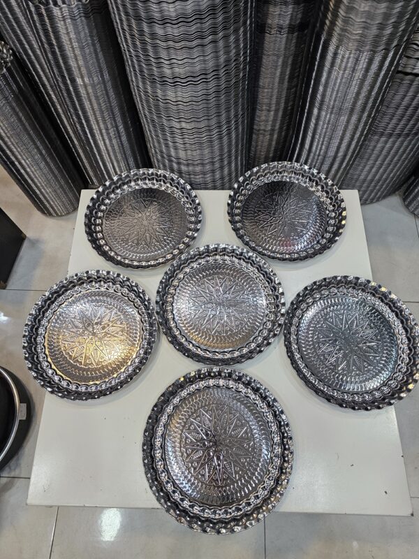 ست سینی کباب خوری6عددی استیل - تصویر 3