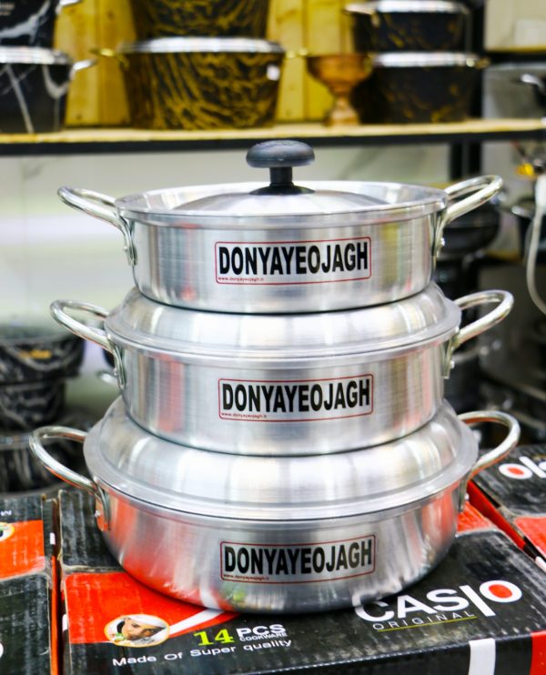 سرویس 3 تابه روحی همراه با درب جنس درجه یک - تصویر 2